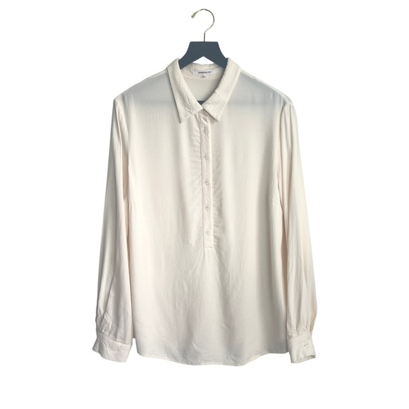Emerson Fry Tops - Emerson Fry Long Sleeve Popover‎ Button Down Collared Viscose Shirt Top